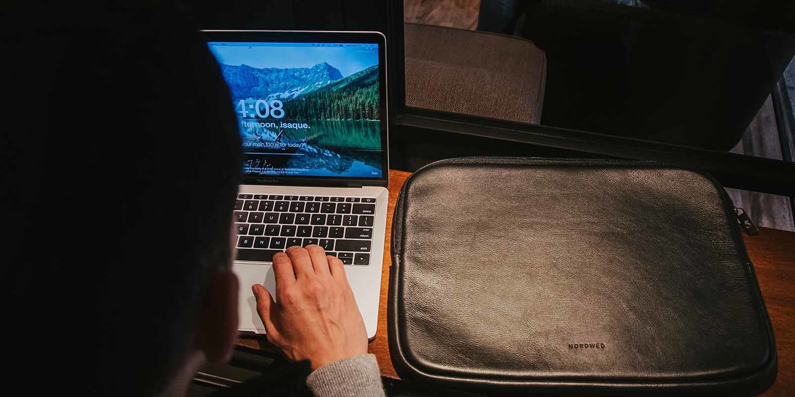 Case de notebook em couro nordweg macbook